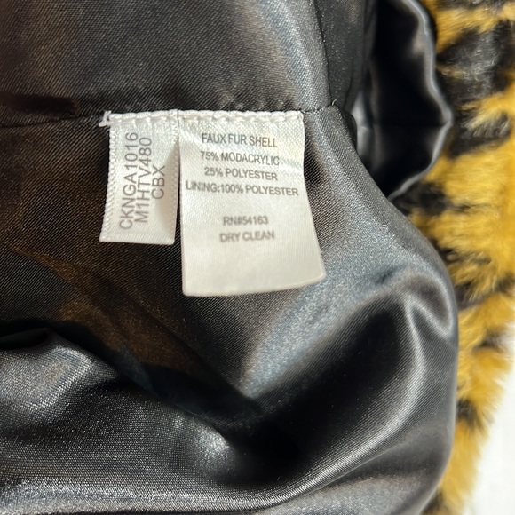 Women’s Calvin Klein faux animal print fur vest front zipper SZ M - Picture 7 of 9